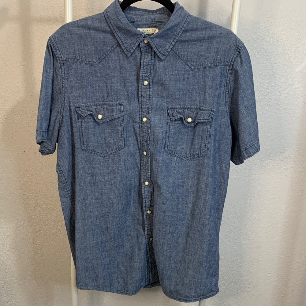 Sonoma‎ Women's Blue Button Down Shirt